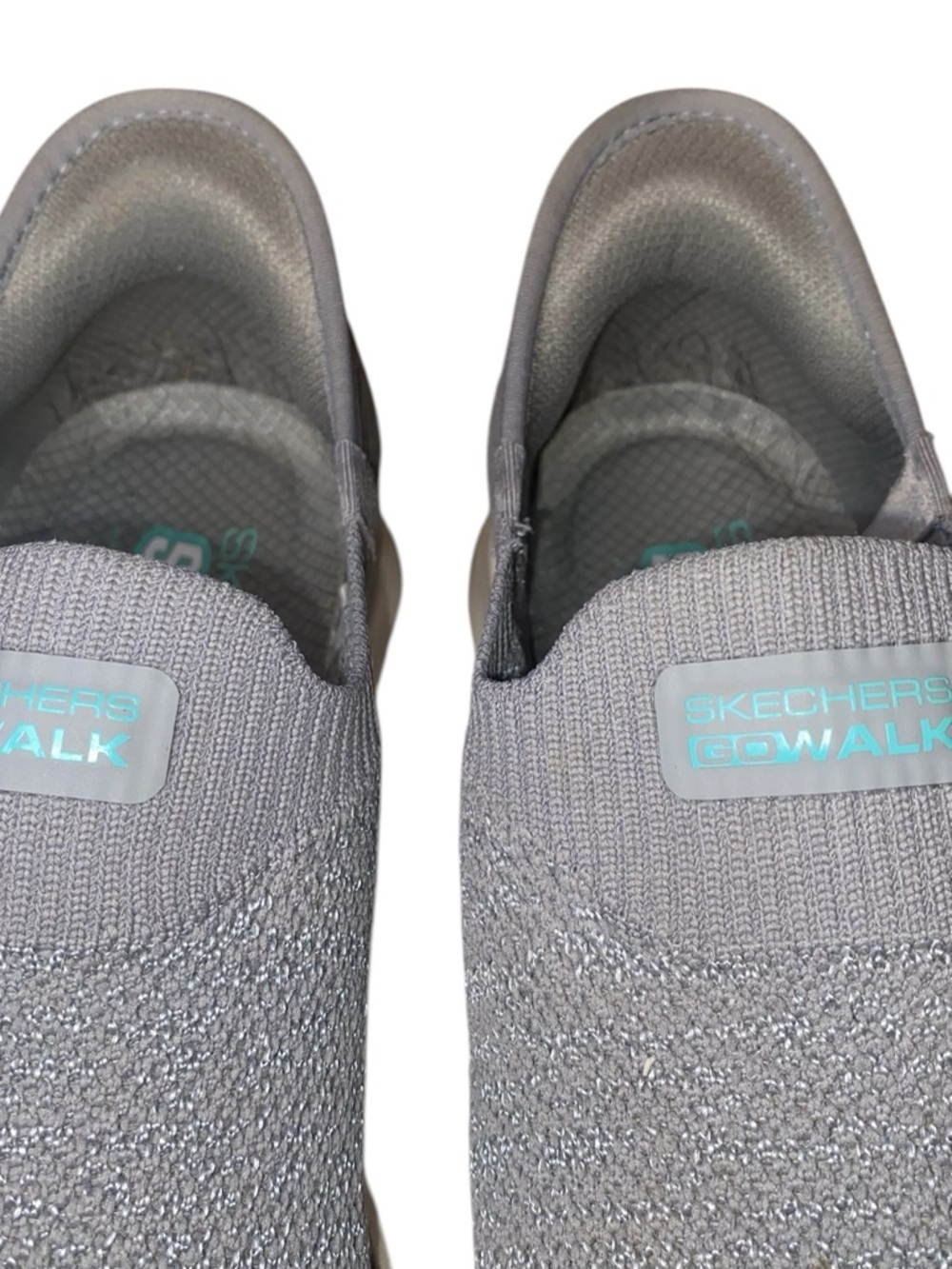 SKECHERS Slip In Walk 7 Slip On Sneakers Athletic Shoes Med Gray Aqua Trim SZ 8 - Picture 8 of 9